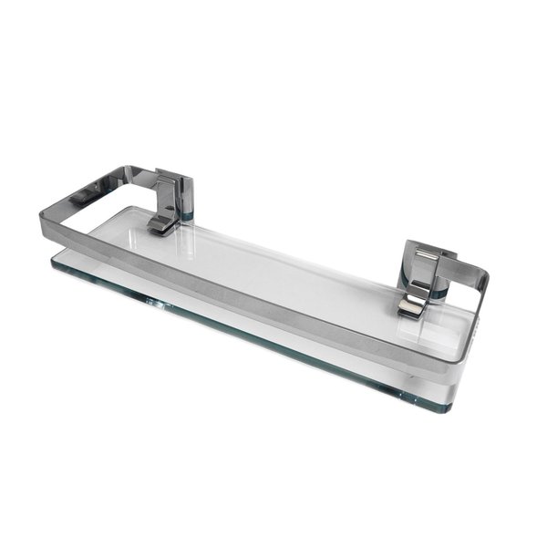 Preferred Bath Accessories Manor 14" Glass and Metal Shelf, Polished Chrome 3050-PC